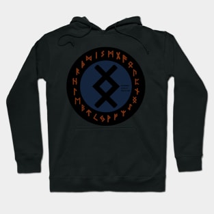 Blue Inguz Futhark Rune Symbol Hoodie